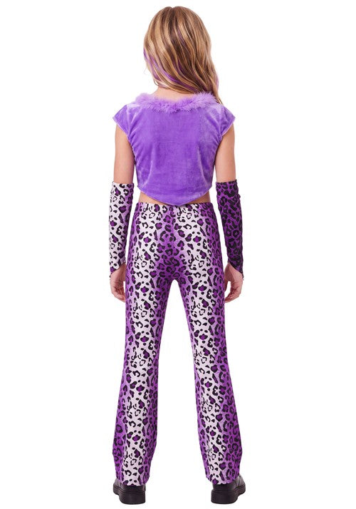 Girl's Purple Cheetah Rock Star Costume - US 2100