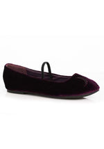 Girls Purple Crescent Witch Ballet Flat Shoes - US 1835