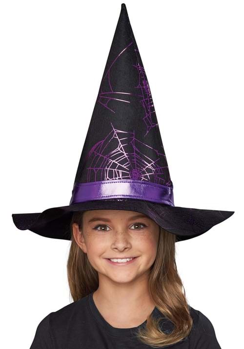 Purple Web Witch Hat for Girls - US 9209
