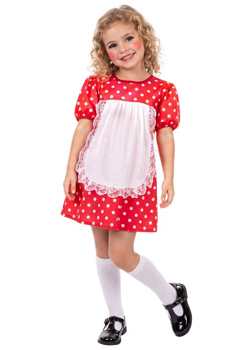 Girl's Rag Doll Red Dress Costume - US 7567