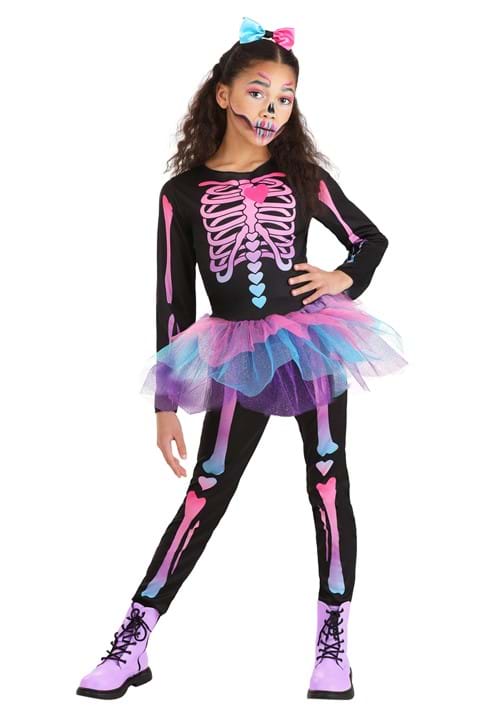 Rainbow Skeleton Girls Costume - US 8500