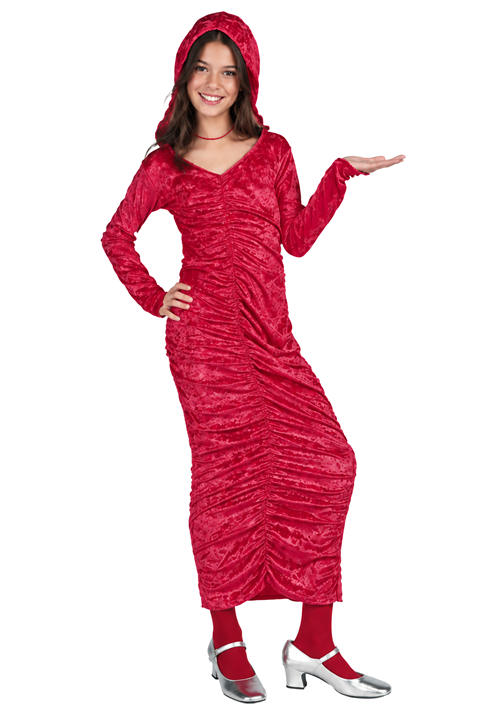 Girl's Red Dress with Hood Costume - US 6659