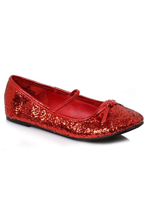 Girl's Red Ruby Glitter Ballet Flat Shoes - US 2301