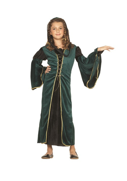 Girl's Renaissance Maiden Green Costume Dress - US 6451