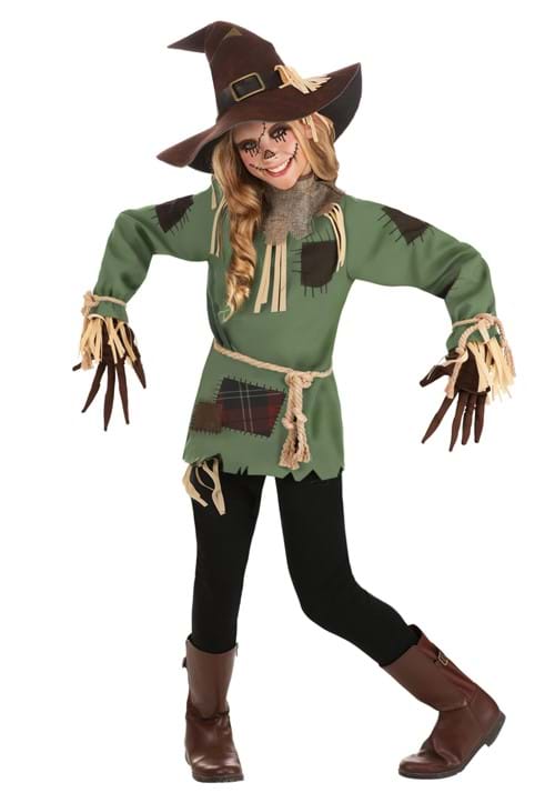 Scary Green Scarecrow Costume for Girls - US 0813