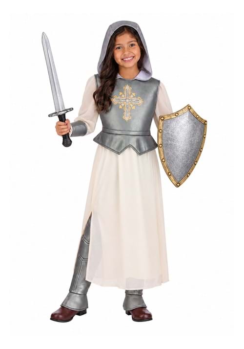 Girl's Shining Silver Joan of Arc Costume - US 1712