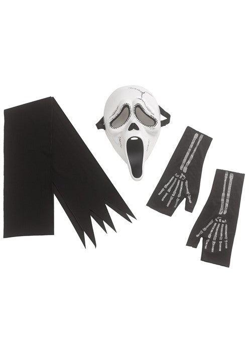 Girl's Skele-Stone Ghost Face Costume Dress - US 8362