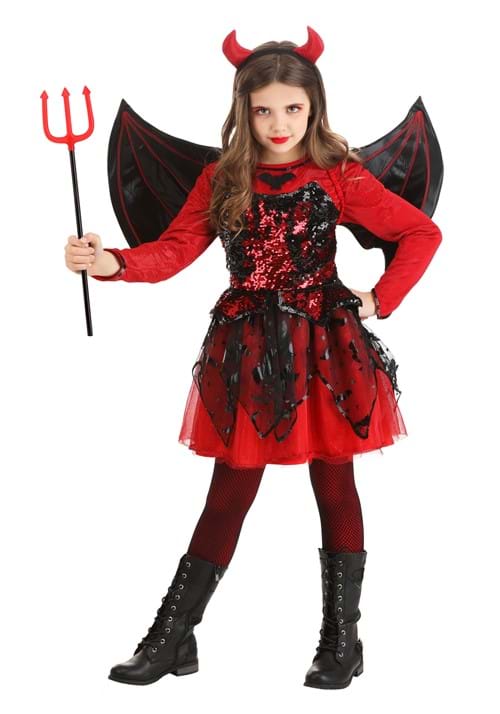 Sparkling Devil Dress Costume for Girls - US 3178
