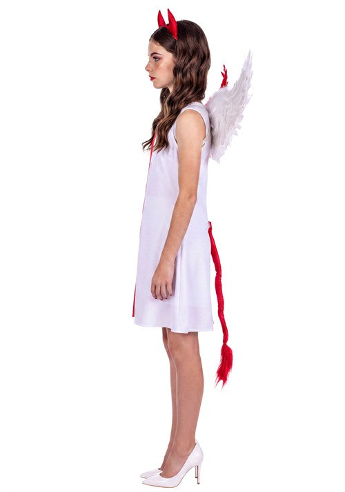 Girl's Split Serenity Devil Angel Costume Dress - US 9353