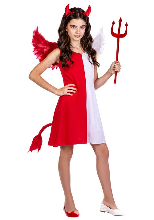 Girl's Split Serenity Devil Angel Costume Dress - US 9353
