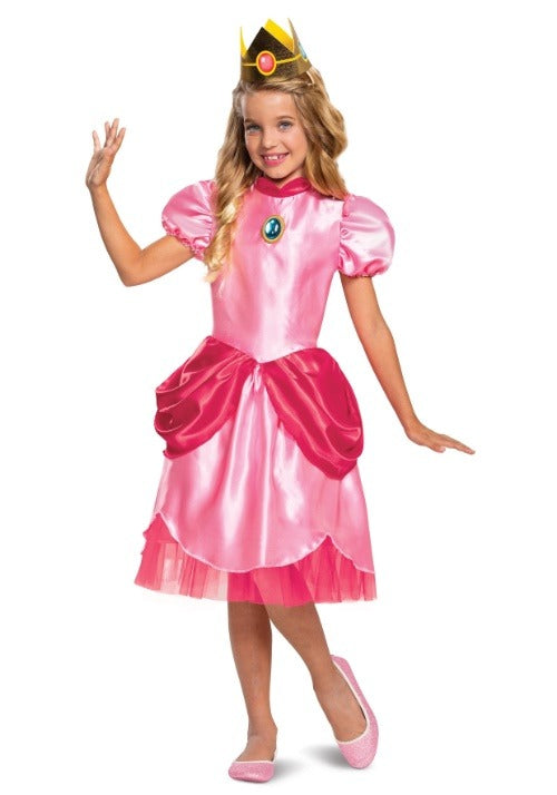 Super Mario Pink Princess Peach Costume for Girls - US 5297