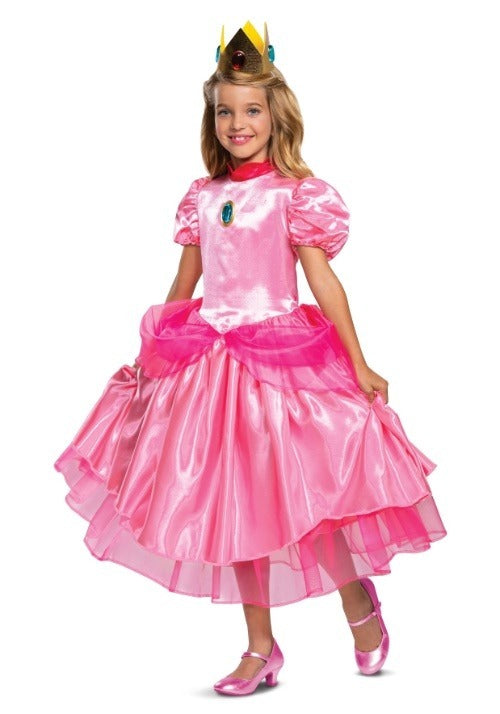 Deluxe Super Mario Princess Peach Costume for Girl's - US 4439