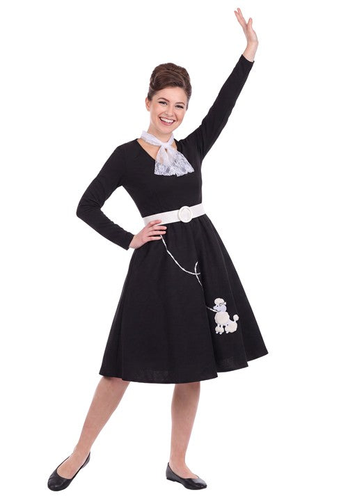 Girl's Teen 50's Black Costume Poodle Skirt - US 5594