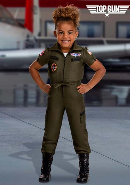 Girl's Flight Suit Top Gun Toddler Costume - US 4512