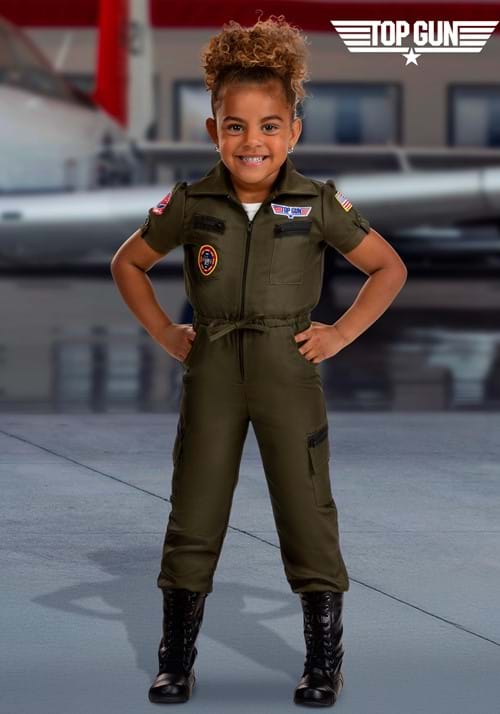 Girl's Flight Suit Top Gun Toddler Costume - US 4512
