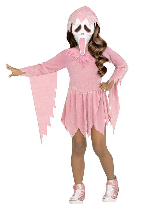 Girl's Toddler Pink Ghost Face Costume - US 7667