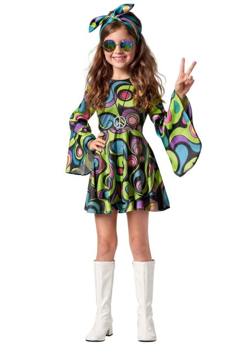 Girl's Trendy Waves Hippie Costume - US 9641