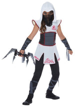 White Ninja Girls Costume - US 3593