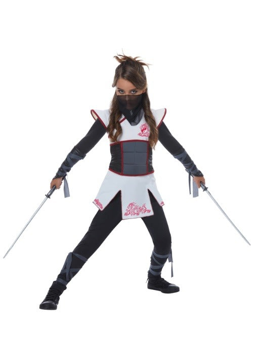 White Ninja Girls Costume - US 3593