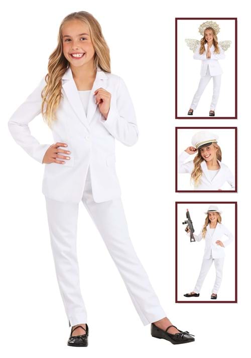 Girl's White Costume Suit - US 4284