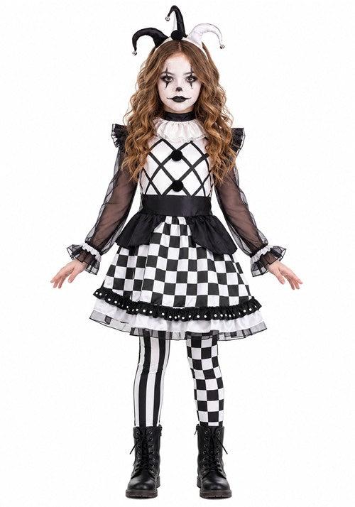 Girl's Wicked Black Jester Costume - US 1986