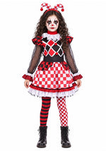 Girl's Wicked Red Jester Costume - US 3814