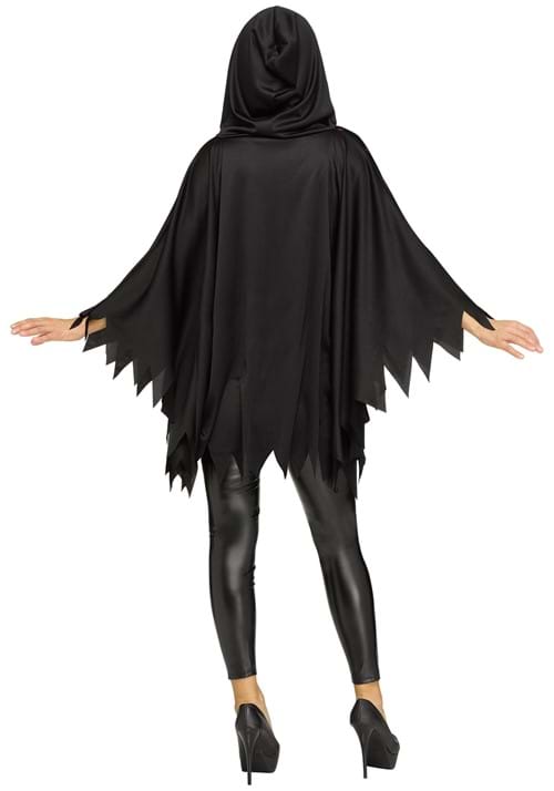 Women's Glitter Ghost Face Costume Poncho - US 4684