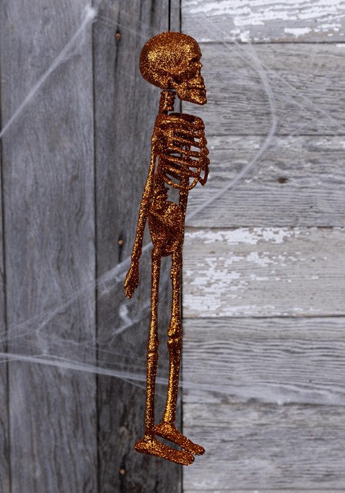 16-Inch Glittering Orange Skeleton Decoration - US 8888