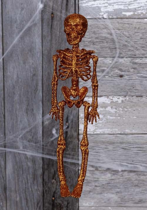 16-Inch Glittering Orange Skeleton Decoration - US 8888