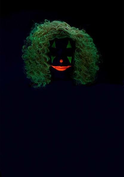 Bright Red Glow in the Dark Curly Clown Wig for Adults - US 8281