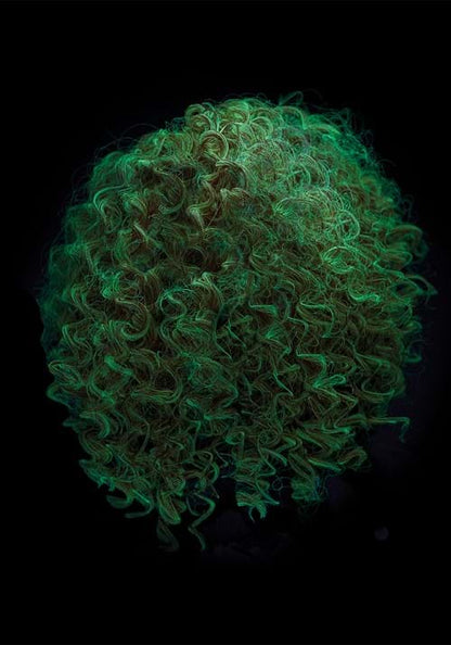 Bright Red Glow in the Dark Curly Clown Wig for Adults - US 8281