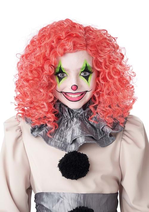 Bright Red Glow in the Dark Curly Clown Wig for Adults - US 8281