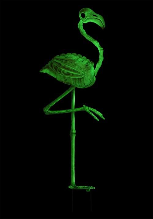 30-Inch Glow in the Dark Flamingo Skeleton Halloween Prop - US 8198