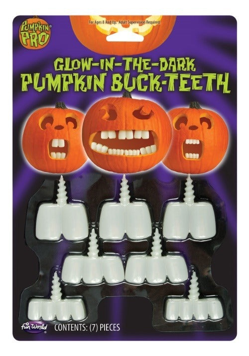 Buck Teeth Glow in the Dark Pumpkin Prop - US 2598