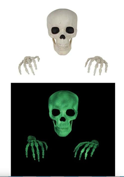 Glow in the Dark Thru the Wall Skeleton Halloween Decoration - US 2475