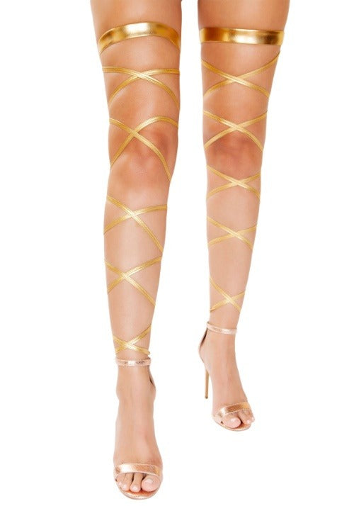Women's Gold Goddess Costume Leg Wraps - US 4379