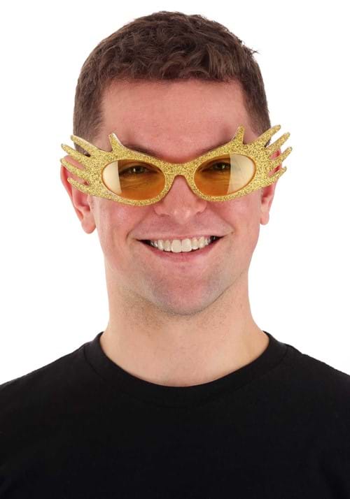 Gold Glitter Hands Costume Glasses - US 6554