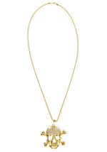 Gold Skull and Crossbones Pirate Costume Necklace - US 2499