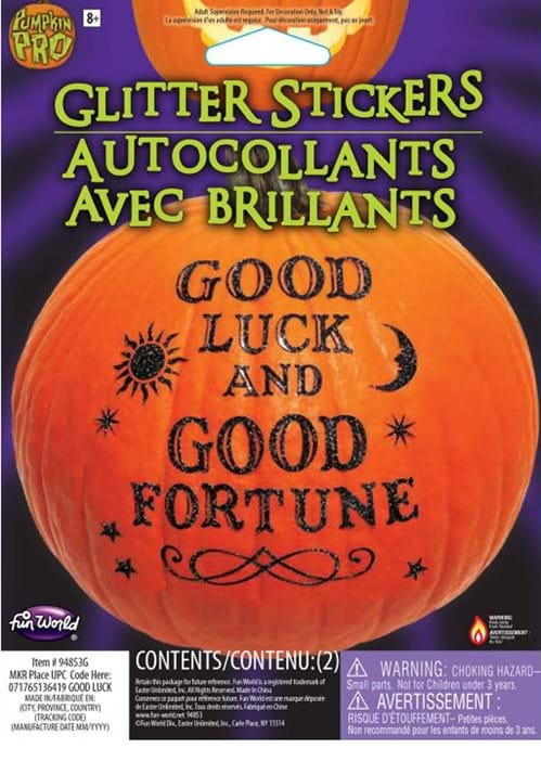 Pumpkin Glitter Good Luck Sticker Kit - US 1679