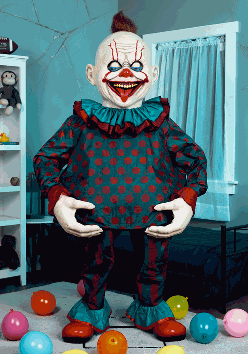 6FT Gorging Georgie the Carnivore Clown Animatronic Decoration - US 4543