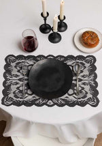 18"L x 12"W Gothic Black Skull Table Mat Decoration - US 5350