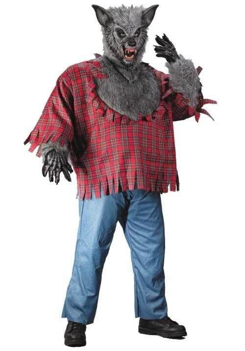 Gray Plus Size Werewolf Men's Costume - US 6386