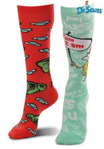 Mismatched Green Eggs & Ham Knee High Costume Socks - US 5167