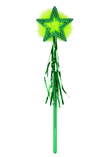 Green Fairy Costume Wand with Marabou Accessory - US 0332