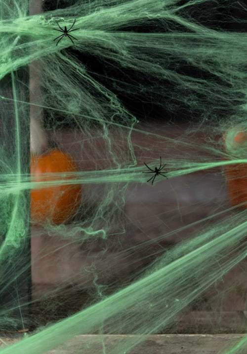 200 Square FT Green Spider Web Halloween Decoration - US 3692