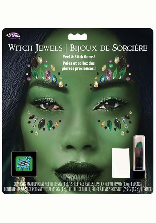 Green Witch Costume Jewels & Makeup Kit - US 1078