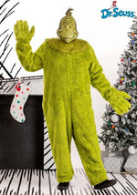 Plus Size The Grinch Deluxe Jumpsuit Costume with Latex Mask - US 6752