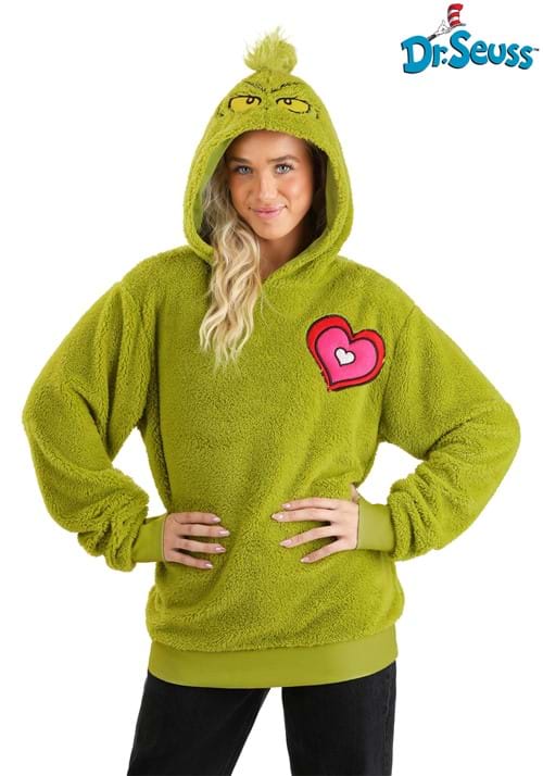 Adult The Grinch Hoodie Costume Top - US 0627