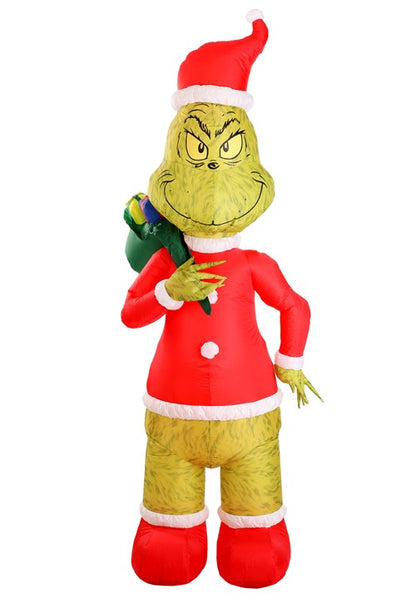 Inflatable 8 Foot Santa Grinch Christmas Decoration - US 5899