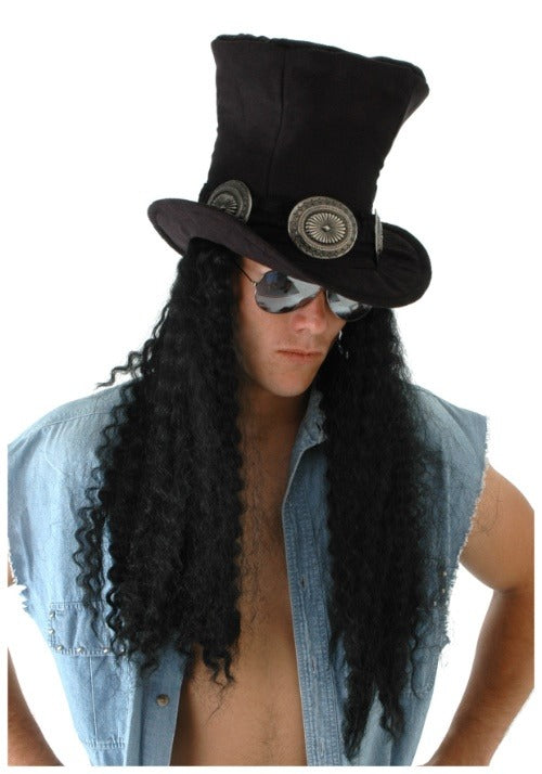 Guitarist Superstar Costume Hat with Hair - US 2602